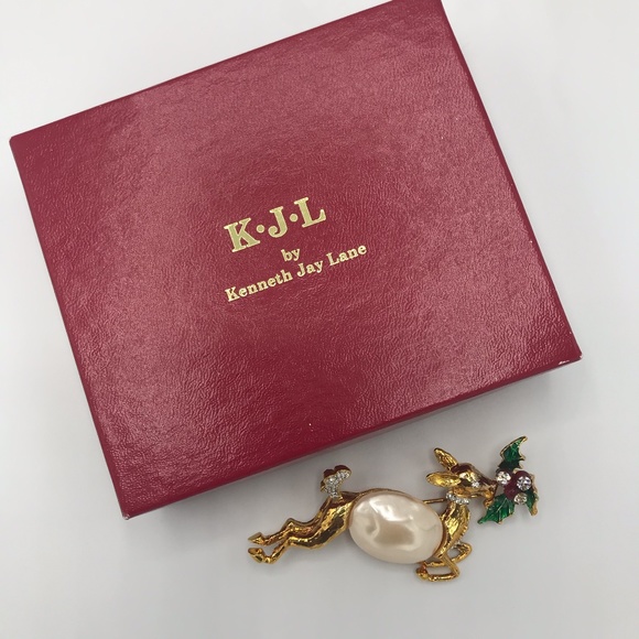Kenneth Jay Lane Reindeer Pin - Picture 2 of 7